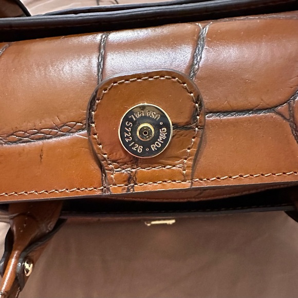Dooney & Bourke Brown Cognac Leather Janine Satchel Bag, Looks New, Used Once